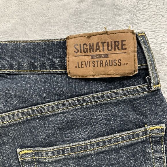 Levi's Jeans Men's 31 Relaxed Fit Gold Signature Dark Blue Denim Wash Faded - Picture 5 of 10